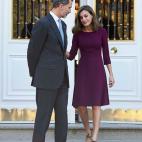 En el almuerzo en el Palacio del Pardo de Madrid con el presidente de Israel, Reuven Rivlin, y su mujer, Nechama Rivlin.
