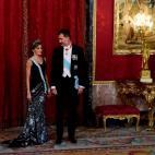 En la cena de gala en honor al presidente de Israel, Reuven Rivlin, y a su mujer, Nechama Rivlin, en el Palacio del Pardo de Madrid.
