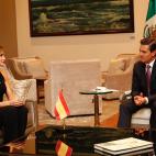 Durante su viaje a M&eacute;xico, en la recepci&oacute;n por parte del Presidente Enrique Pe&ntilde;a Nieto en la residencia de Los Pinos.