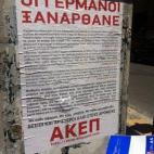 "¡Han vuelto los alemanes! La derecha y la izquierda a la calle. Da igual tu ideología". Aken, el firmante, es un partido de izquierda extraparlamentario. El resto son citas de economistas.