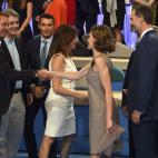 Con Manu Carreño, Manolo Lama, Jesús Vázquez y Ana Rosa Quintana en una visita a Telecinco