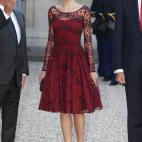 De visita de Estado en Francia, en una cena de gala en El Elíseo