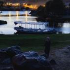 Shaalawi controlando el puerto occidental de la isla Seheil antes de la noche de la boda de su hijo. Este será el principal acceso de todos los invitados que lleguen desde Gharb Seheil.