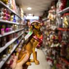 Los perros de escayola sirven para darle ese toque chic a tu casa en cualquier &eacute;poca del a&ntilde;o, aunque al llegar la Navidad tiene que notarse el cambio de &eacute;poca. Con este dise&ntilde;o con bufanda y gorro, cualquier invit...