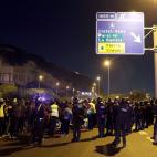 Otro de los puntos cortados en Catalu&ntilde;a por las protestas.