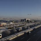 ANKARA, TURKEY - DECEMBER 13 : A view of the crash site where a high-speed train crashed into a pilot engine traveling along the same rails in Turkish capital Ankara on December 13, 2018. After the crash an overpass also collapsed onto some of t...