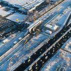 ANKARA, TURKEY - DECEMBER 13 : A drone photo shows an aerial view of crash site after high-speed train crashed in Turkish capital Ankara on December 13, 2018. At least four people were killed and 43 injured when a high-speed train crashed into a...
