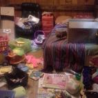 Este es nuestro cuarto de juegos y de invitados. Les pedí que estuviera "Limpia y reluciente"