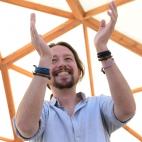 El l&iacute;der de Podemos, Pablo Iglesias, en el acto organizado por su partido en Santa Coloma de Gramenet.