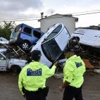 Aspecto que presentaba hoy una calle de la localidad de Sant Lloren&ccedil; des Cardassar.