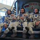 Parte de la tripulación de la Estación Espacial Internacional en la Ciudad de las Estrellas, un centro espacial a las afueras de Moscú (Rusia). Septiembre de 2010.