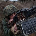 Un prorruso de Lugansk en la villa de Sokolniki.