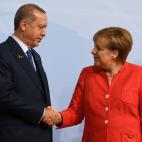 Merek recibe al presidente turco Recep Tayyip Erdogan