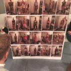 El póster con las salidas de Sheila y los modelos en la prueba.