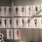 Su colección, en bocetos.