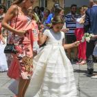 Paula Echevarr&iacute;a en la procesi&oacute;n del Corpus Christi en la que sali&oacute; su hija Daniella por Cand&aacute;s, Asturias, el 18 de junio de 2017.