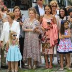 Paula Echevarr&iacute;a en la procesi&oacute;n del Corpus Christi en la que sali&oacute; su hija Daniella por Cand&aacute;s, Asturias, el 18 de junio de 2017.