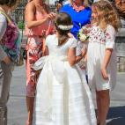 Paula Echevarr&iacute;a en la procesi&oacute;n del Corpus Christi en la que sali&oacute; su hija Daniella por Cand&aacute;s, Asturias, el 18 de junio de 2017.