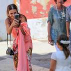 Paula Echevarr&iacute;a en la procesi&oacute;n del Corpus Christi en la que sali&oacute; su hija Daniella por Cand&aacute;s, Asturias, el 18 de junio de 2017.