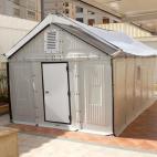 Exterior de la tienda montada por Ikea para Naciones Unidas.