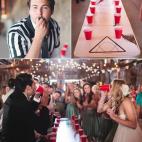 Un clásico juego de EEUU: hay dos grupos, uno a cada lado de la mesa, que tienen que beberse el contenido de su vaso. Cuando el primero de cada lado vacía el contenido del mismo, tiene que conseguir ponerlo boca abajo solamente con un dedo. Cu...