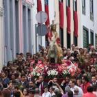 Domingo de Ramos, Procesión de la Burrita, imagen de Jesús entrando en Jerusalén (calle San Telmo)