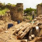 Una de las casas en construcción