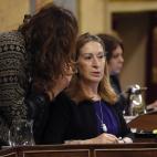 Ana Pastor, presidenta de la C&aacute;mara Baja, consultando ante el plante de los diputados.