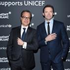 Nicolas Baretzki, CEO de la firma, y Hugh Jackman