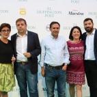 Montserrat Domínguez junto a Juanma Serrano, director de gabinete de Pedro Sánchez; César Ramos, diputado; Maritcha Ruiz, directora de comunicación del PSOE; y Antonio Ruiz Valdivia, redactor de política de 'El Huffington Post'