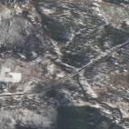 El convoy ruso en Ivankiv, captado por el sat&eacute;lite Maxar Technologies.