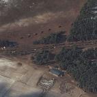 El convoy ruso en Berestyanka, captado por el sat&eacute;lite Maxar Technologies.