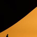 Atardecer en el Congreso Nacional de Brasilia, en Brasil.