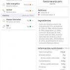 Suspenso en las dos aplicaciones. Mal por el elevado n&uacute;mero de aditivos. La Zero de la derecha aprueba en valor energ&eacute;tico y az&uacute;car, pero eso hace que sume m&aacute;s aditivos.