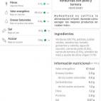 La app de Carlos R&iacute;os no datos sobre la papilla y lo califica solo como 'alimentaci&oacute;n infantil'.