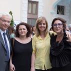 El delegado de la Generalitat de Catalu&ntilde;a en Madrid, Ferran Mascarell; Victoria Esparza, de Blanquerna; y Montse Llor, jefa de prensa de la delegaci&oacute;n de la Generalitat en Madrid.