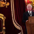 Carlos III, durante su discurso en el palacio de St. James.
