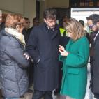La ministra Raquel Sánchez y el conseller de Territorio, Juli Fernández se han desplazado a la estación de Montcada i Reixac (Barcelona) donde la colisión de dos trenes de la línea R4 de cercanías ha provocado 155 heridos.