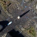 Hinchas de Argentina celebran la tercera victoria de su selecci&oacute;n en un Mundial de f&uacute;tbol