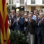 La cúpula del PSC, con Miquel Iceta a la cabeza, en la ofrenda a Rafael Casanova.