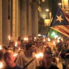 Marcha de antorchas en Barcelona.