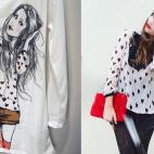 A la izquierda, camiseta retirada de Stradivarius. A la derecha, autofoto de la bloguera Michèle Krüsi.