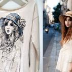 A la izquierda, camiseta retirada de Stradivarius. A la derecha, foto de la bloguera Louise Ebel, "Miss Pandora".