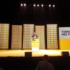 Gabriel Rufián, desde Barcelona, en el mitin de ERC