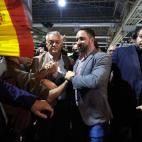 Santiago Abascal, en el acto de apertura de campaña de Vox en Hospitalet