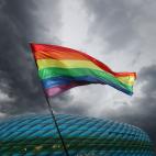 Nubes y arcoíris sobre el Allianz Arena