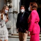 Leonor, junto a Calvo y García Montero.