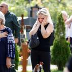 L&aacute;grimas de los familiares en el homenaje a los ca&iacute;dos por Ucrania en el D&iacute;a de la Independencia