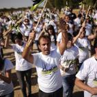 Los manifestantes, durante las protestas.