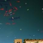 "En mis sueños los peces pueden volar, el agua es la cama para los sueños, y desearía poder nadar en el cielo". Imagen de 2012 en Pienza, Toscana, Italia.